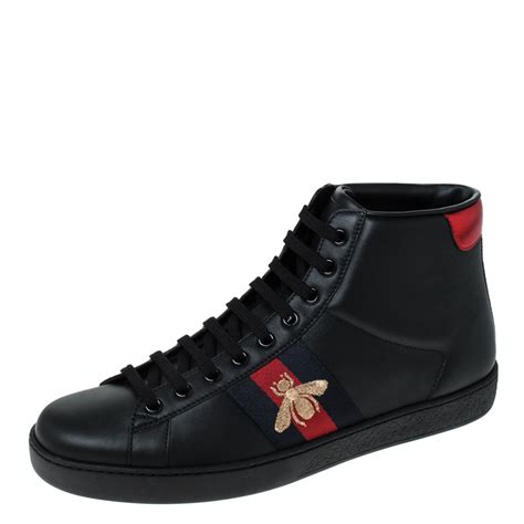 gucci black ace bee high top